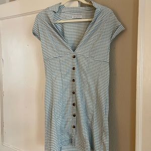URBAN OUTFITTERS BLUE AND WHITE PLAID MINI DRESS